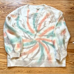 POL Dream Dye Cream and Pastel Swirl Oversized Sweater